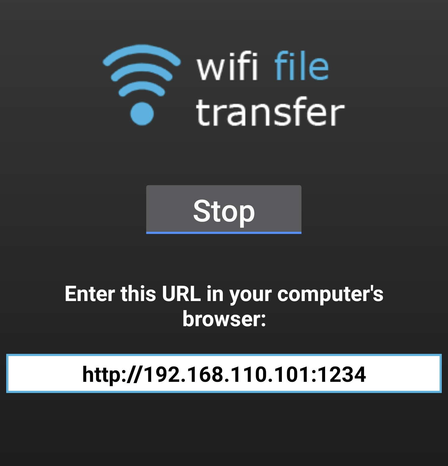 WiFi File Transfer - Disconnect